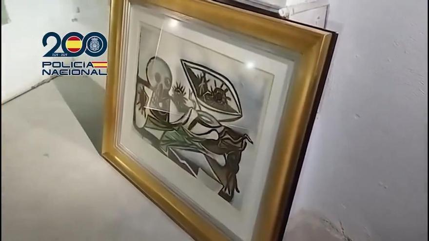 La policía recupera dos litografías de Picasso y Tápies que fueron robadas en un piso de Madrid