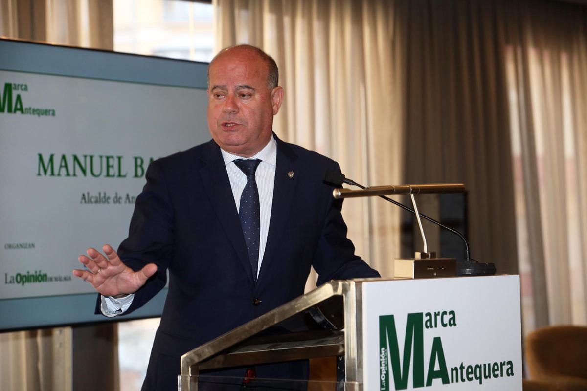 Manuel Barón, alcalde de Antequera, en un momento de su intervención