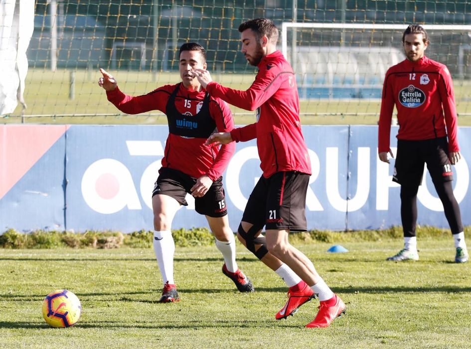 Ejercicios tácticos y acciones de estrategia para preparar la visita del Nàstic de Tarragona a Riazor.