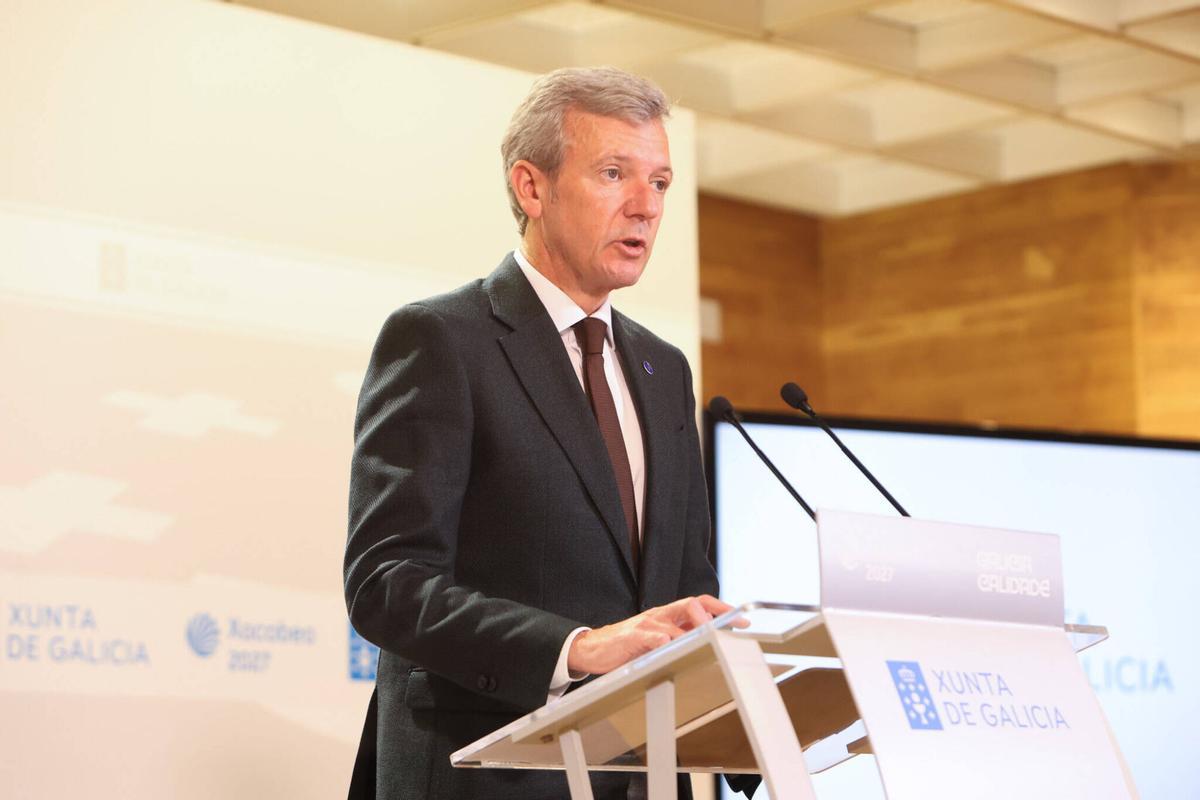 El presidente de la Xunta, Alfonso Rueda, este lunes.