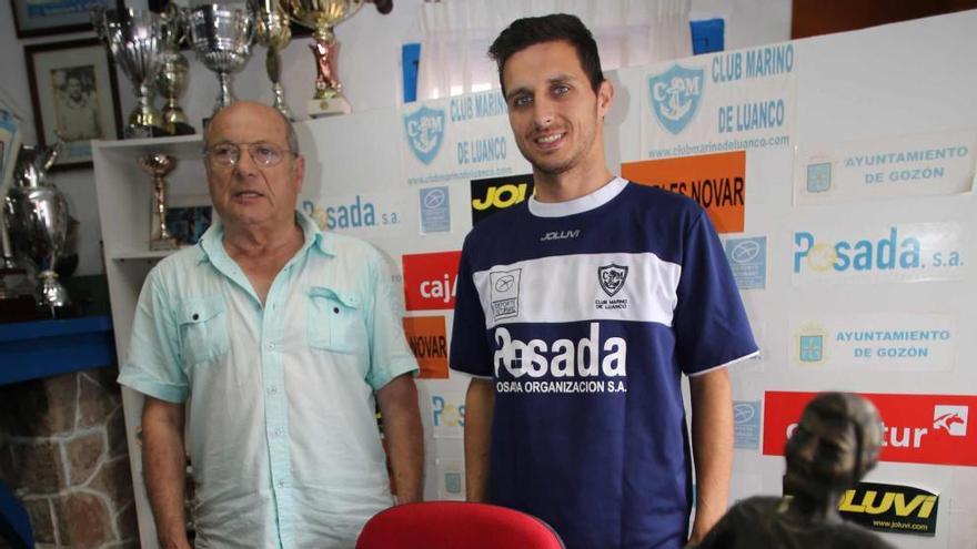 Luis Gallego y Jorge Fidalgo, en la presentación del jugador.