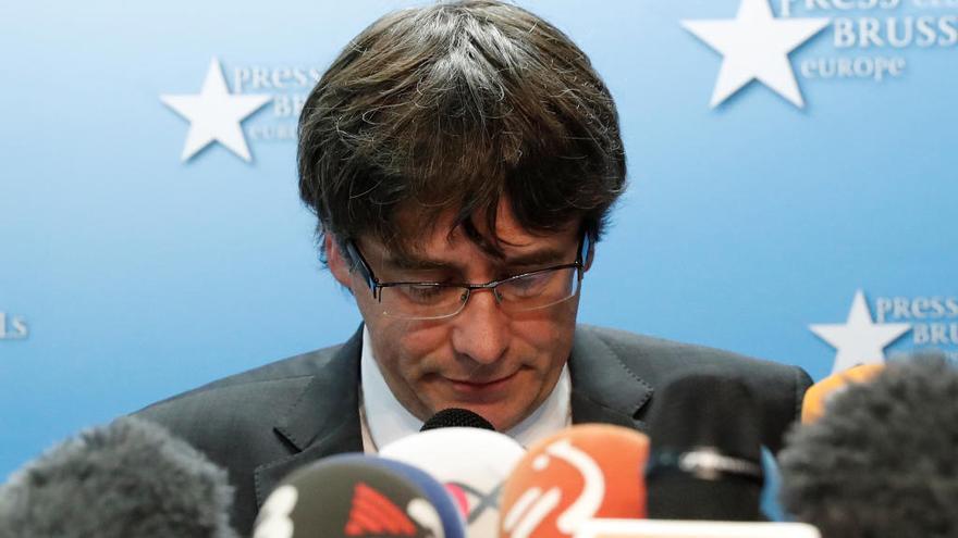 Carles Puigdemont, durante la rueda de prensa del pasado martes.