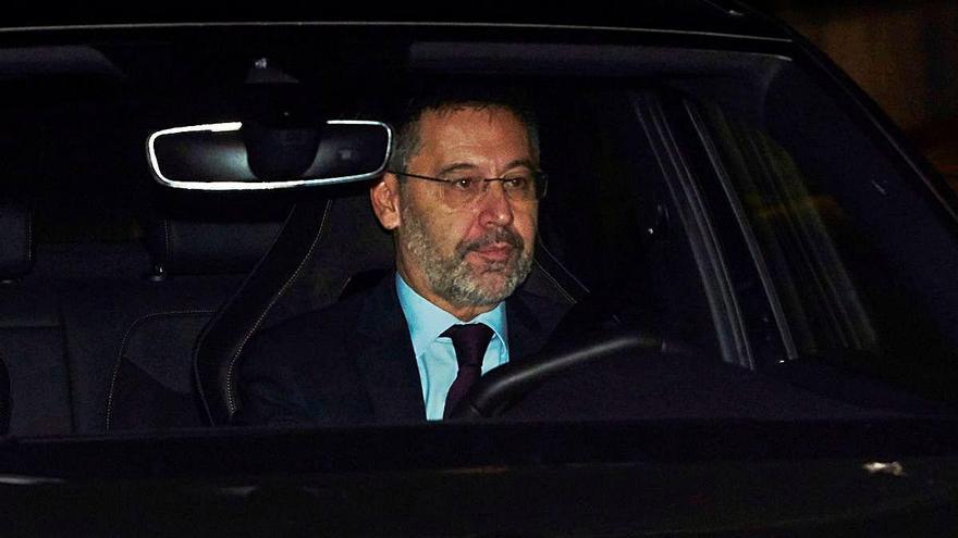 Josep Maria Bartomeu, en el moment d&#039;arribar a la seva última reunió de junta com a president del Barça