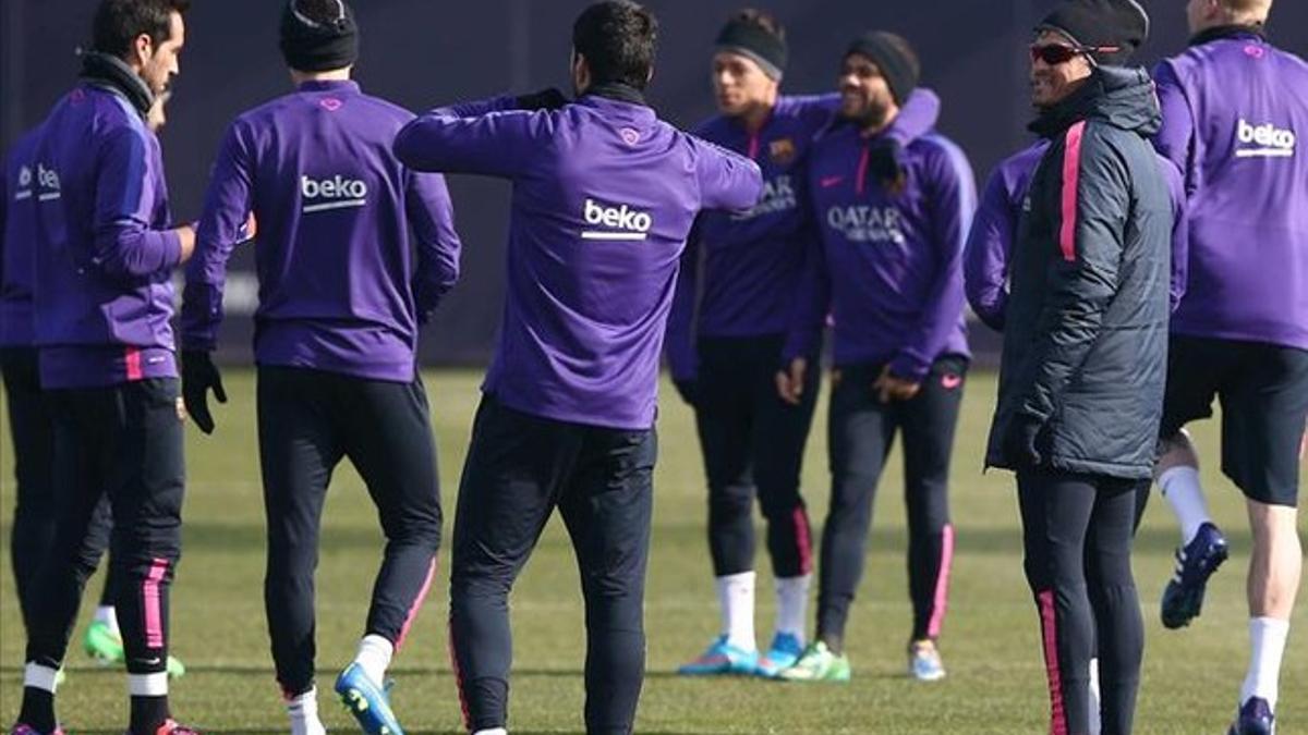 Luis Enrique, en un entrenamiento