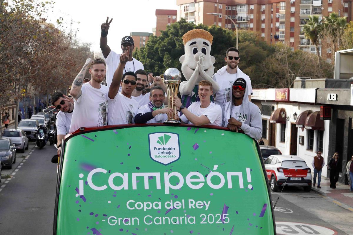 Málaga celebra con el Unicaja la conquista de la Copa del Rey de 2025