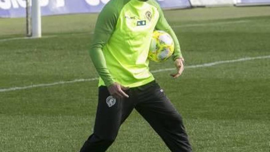 Antonio Moreno durante el entrenamiento del miércoles.