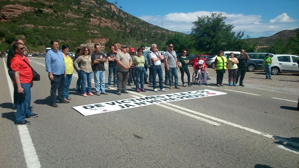 Protesta per la mort d'un camioner a la C-55