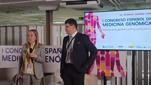 Ana Pastor y Manuel Corpas en la presentación del I Congreso Español de Medicina Genómica.