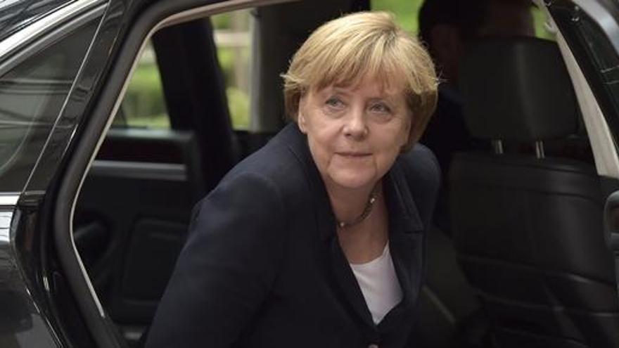 Merkel, a su llegada al Consejo Europeo.