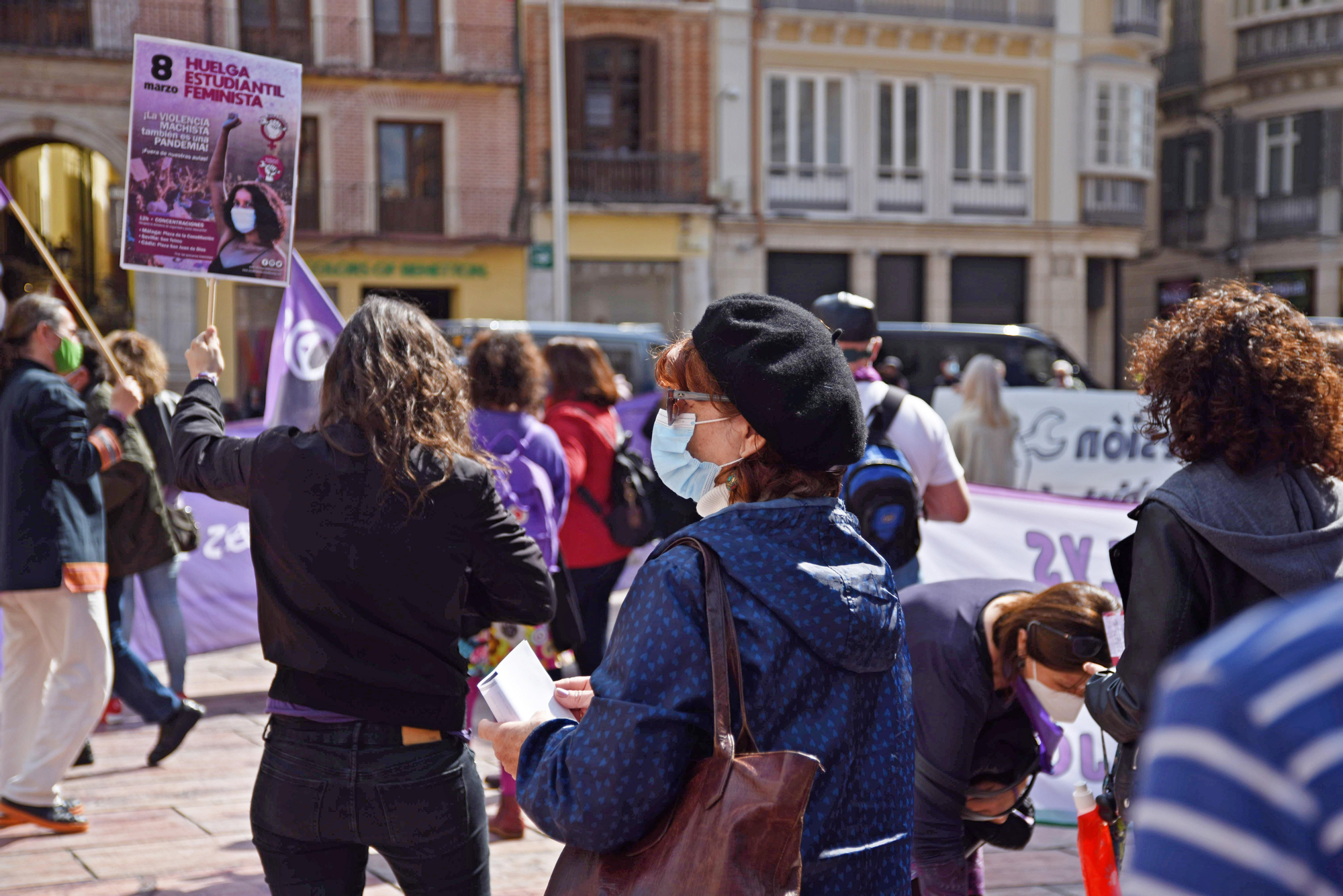 Manifestación por el 8M en las calles del Centro de Málaga