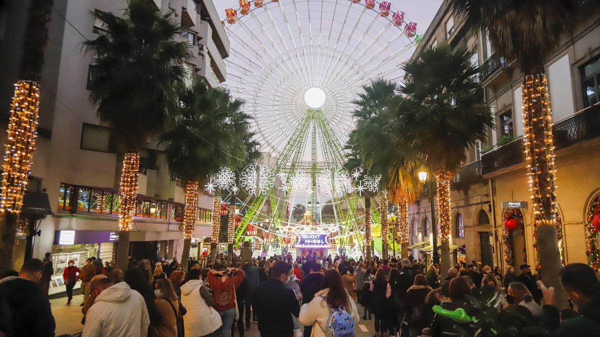 Luces de Navidad en Vigo.