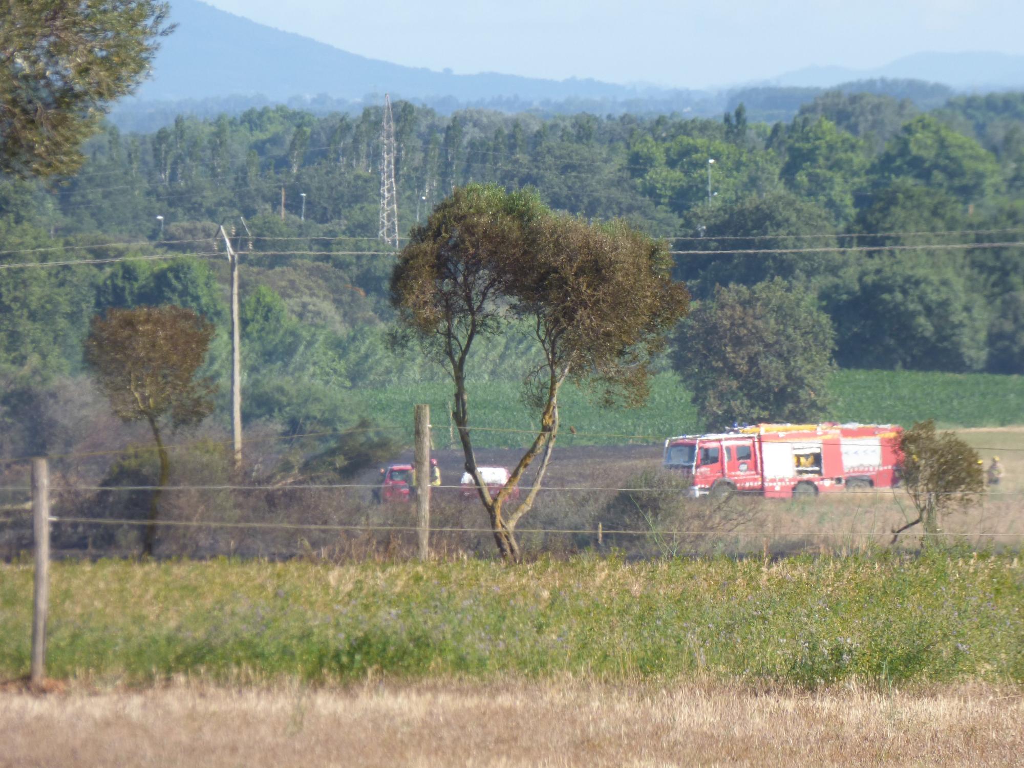 Un incendi ha calcinat 32 hectàrees de vegetació agrícola a Peralada