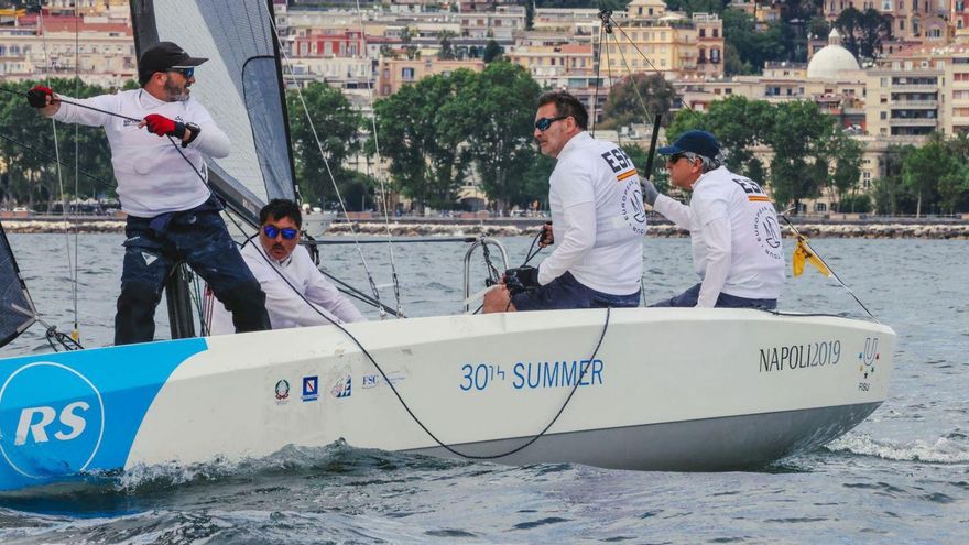 El Cigarrán, durante la competición en Nápoles. | European Match Race Tour