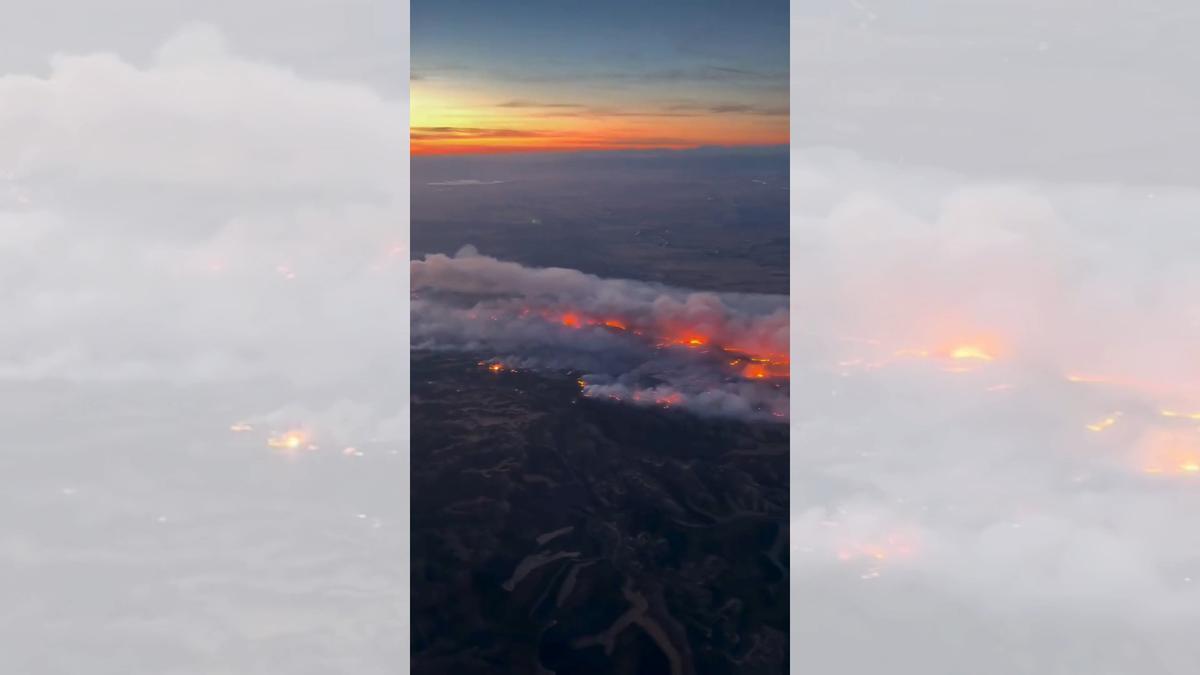 VÍDEO | Espectaculares imágenes del incendio de Leciñena desde un F-18