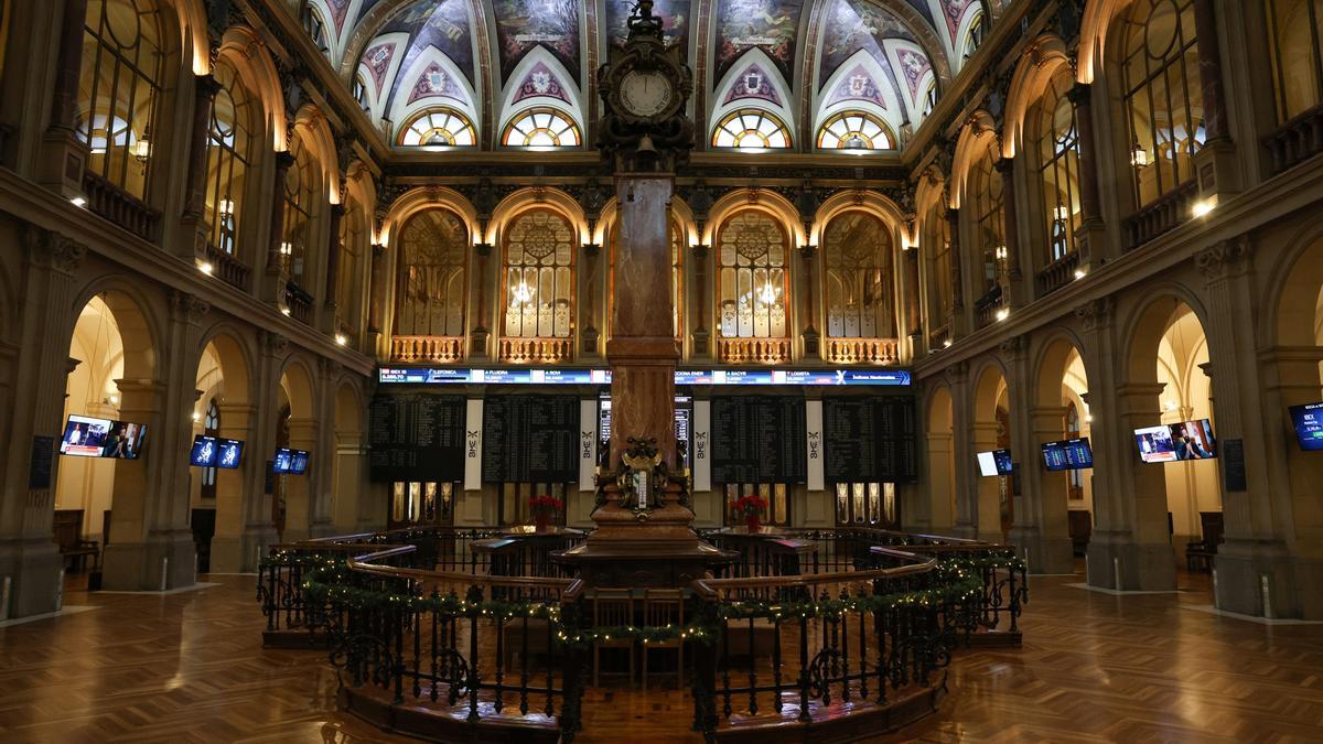 Interior del Palacio de la Bolsa de Madrid.