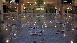 Declaracions de Manuel Delgado, president del comitè d’empresa d’Ingesan-Mantres a l’aeroport del Prat.