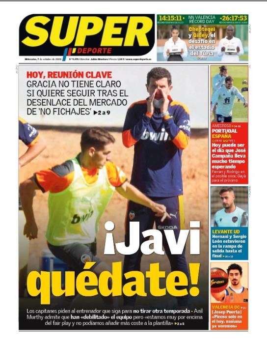 Portada SUPERDEPORTE miércoles 7 octubre 2020