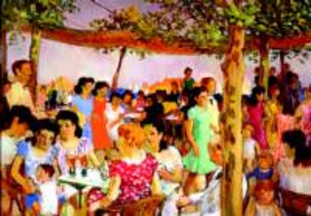 La festa major (1947), oli de Rafael Benet.