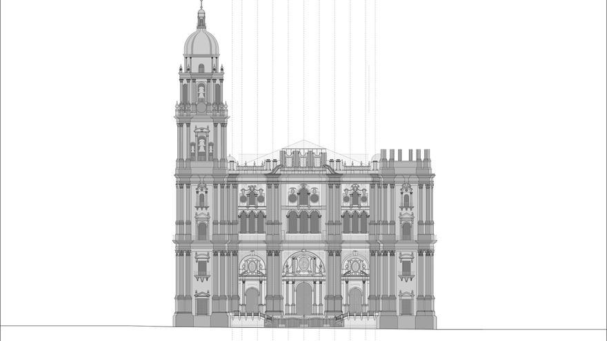 La Catedral de Málaga solicita ampliar el proyecto del tejado para completar la crestería