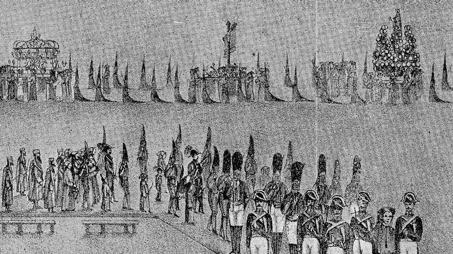 Ilustración de una antigua procesión en Cartagena.