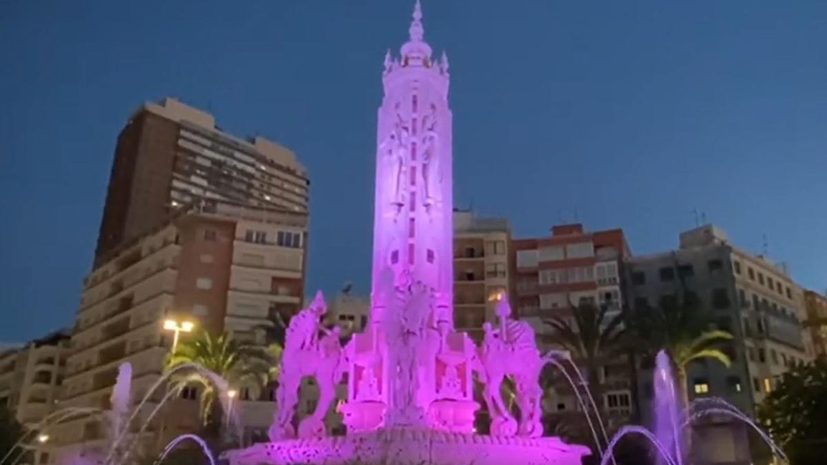 Luceros iluminada con uno de los colores del arcoíris