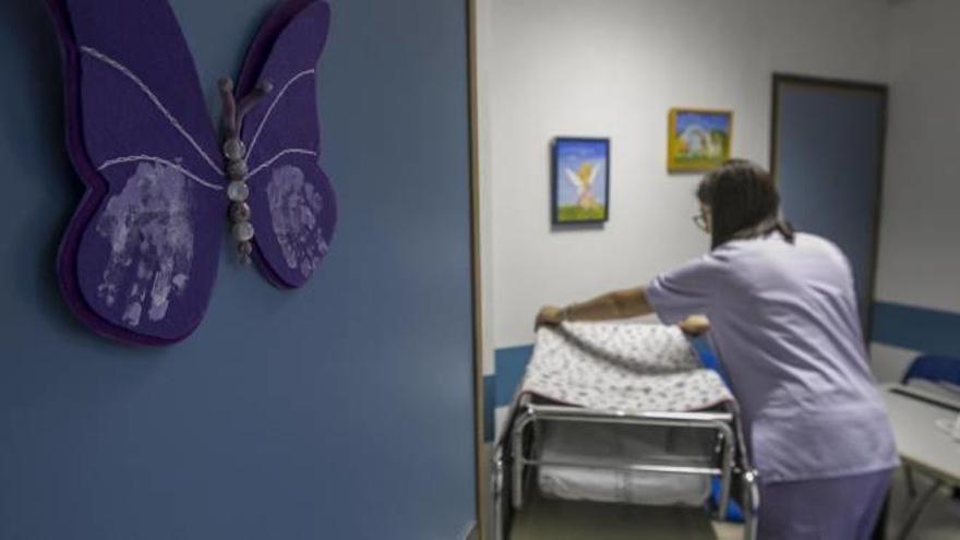 La sala de duelo, simbolizada con una mariposa morada, donde se despide a los bebés que van a fallecer.