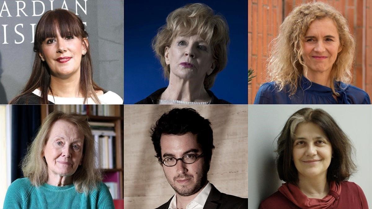 Los escritores Dolores Redondo, Edna O'Brien, Delphine de Vigan, Annie Ernaux, Jonathan Safran Foer y Rosa Ribas.