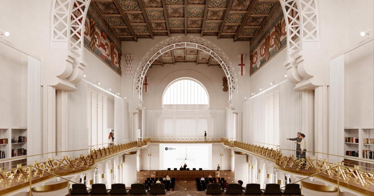 Interior del auditorio previsto en el Castell dels Tres Dragons de la Ciutadella.