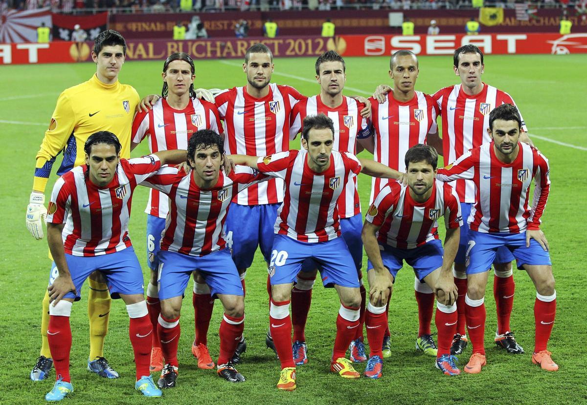 El once del Atlético de Madrid en aquella final ante el Athletic (2012)