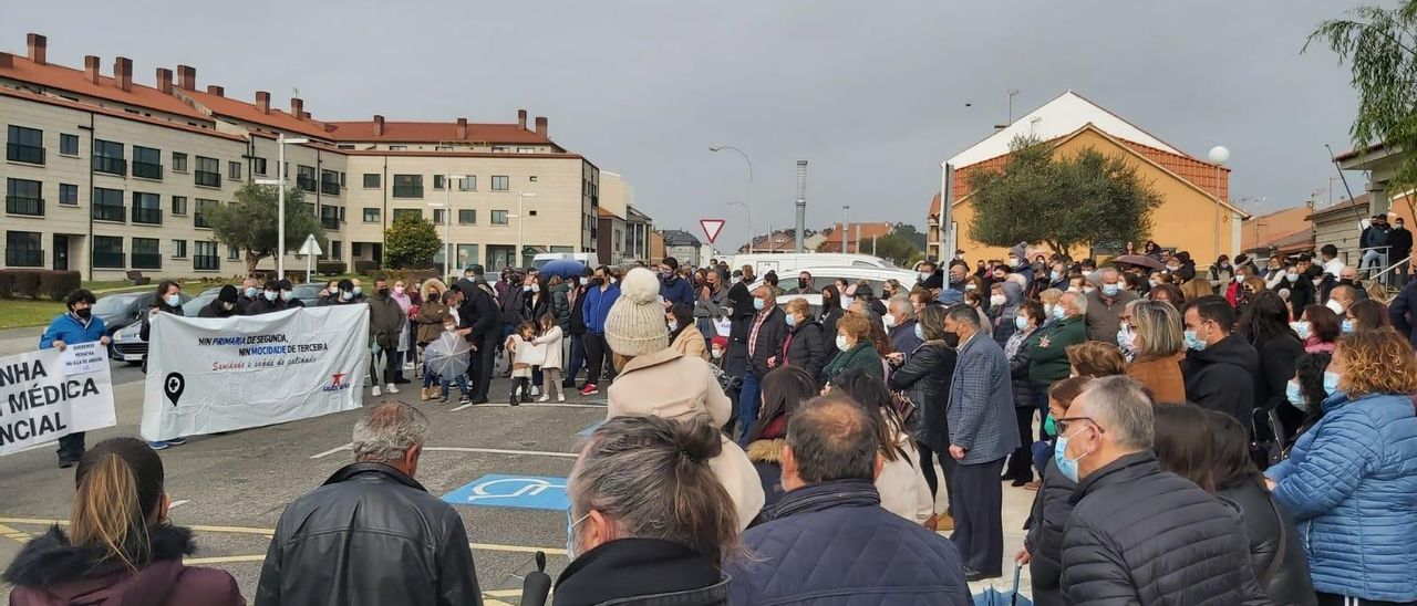 La concentración convocada ayer por el BNG.