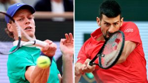 Jannik Sinner y Novak Djokovic.