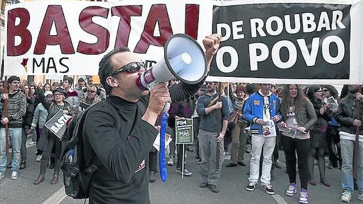 Protestas 8 Marcha contra la troika en Coimbra, en marzo del 2013.