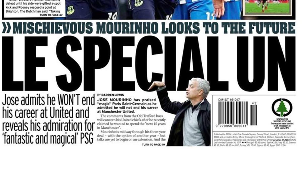 La prensa británica ha rebautizado a Jose Mourinho como 'Le Spécial Un'