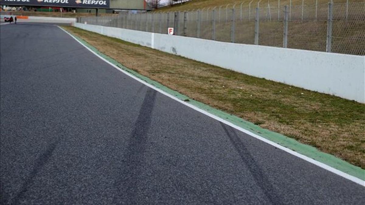 Lugar del accidente de Fernando Alonso en Montmeló