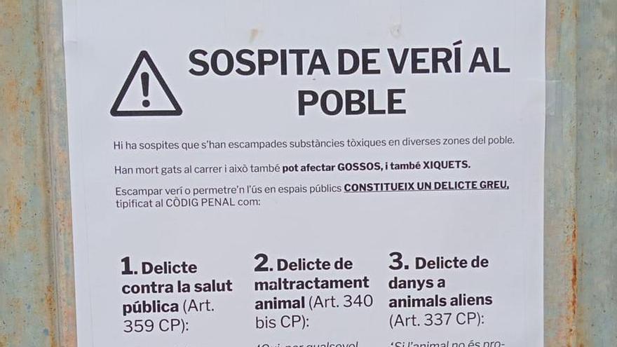 Cartel de advertencia a los vecinos