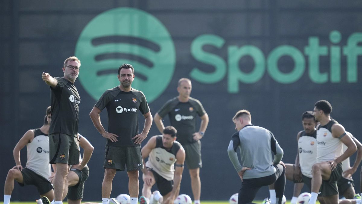 Un entrenamiento del FC Barcelona.