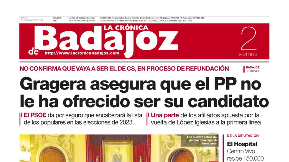 Consulta la portada correspondiente al día 2 de diciembre de 2022