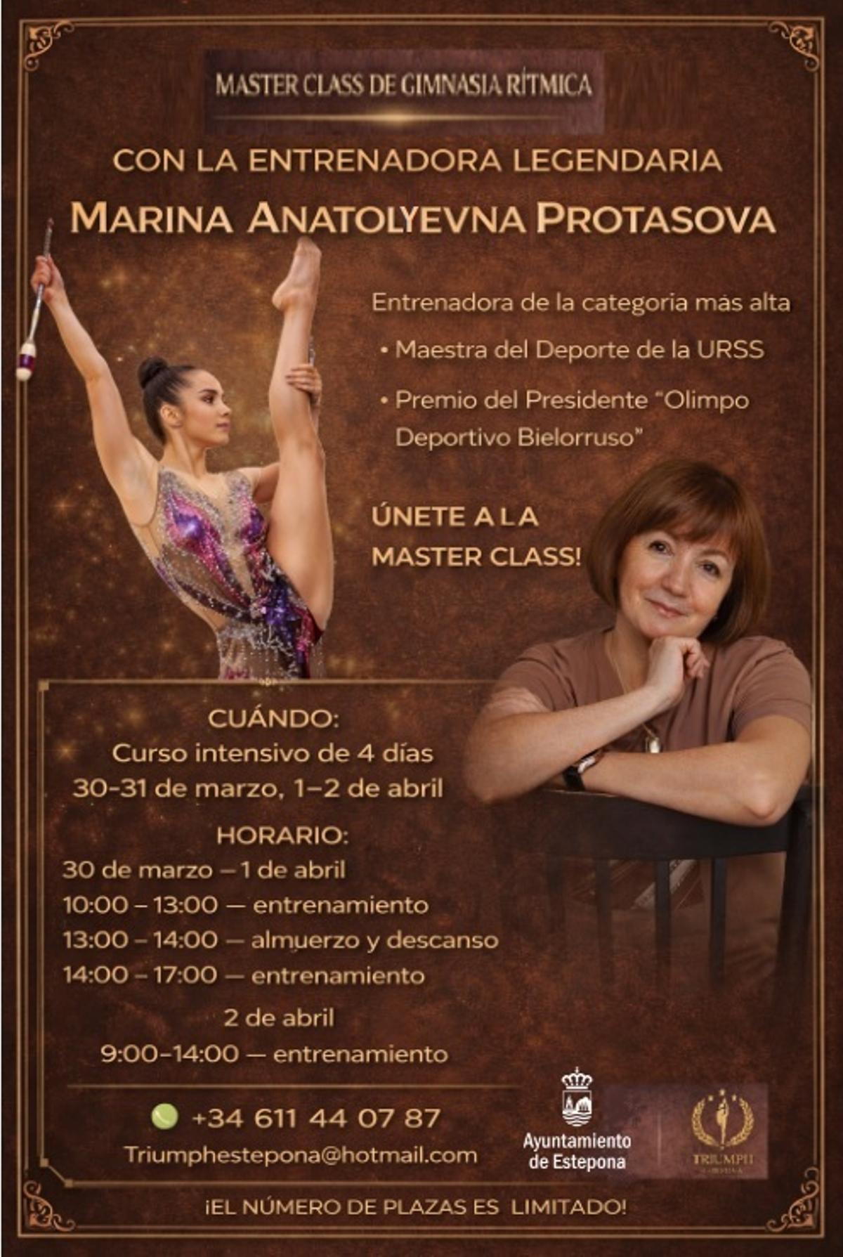 Cartel de presentación de la masterclass internacional de gimnasia rítmica.