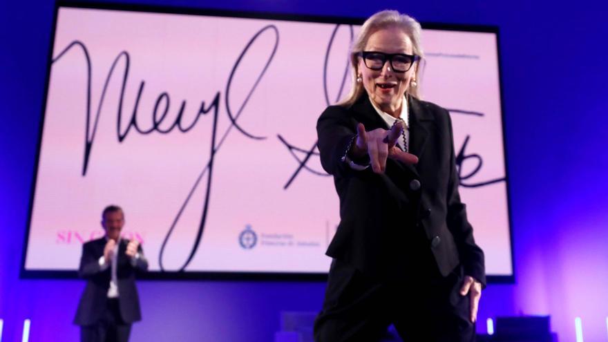 Encuentro entre Meryl Streep y Antonio Banderas en el Palacio de Congresos de Oviedo