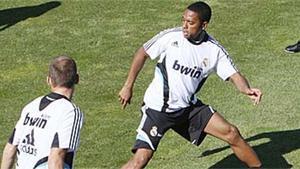 Robinho, en un entrenamiento durante su etapa en el Real Madrid.