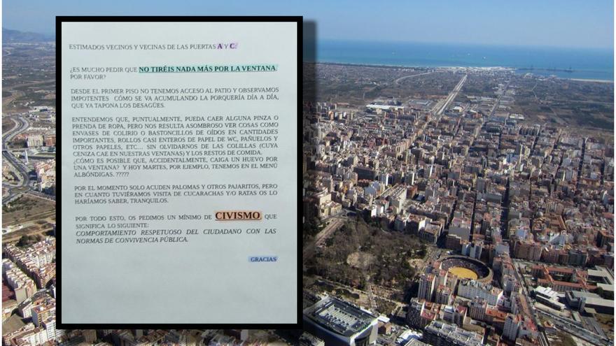 Lío de vecinos en Castelló: &quot;¿Cómo es posible que caiga un huevo por la ventana?&quot;