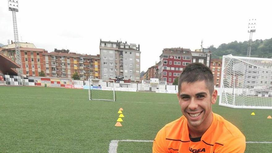 David González, durante un entrenamiento del Caudal.