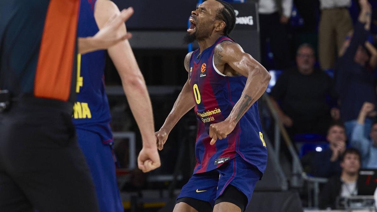 Kevin Punter celebra una de sus canastas.