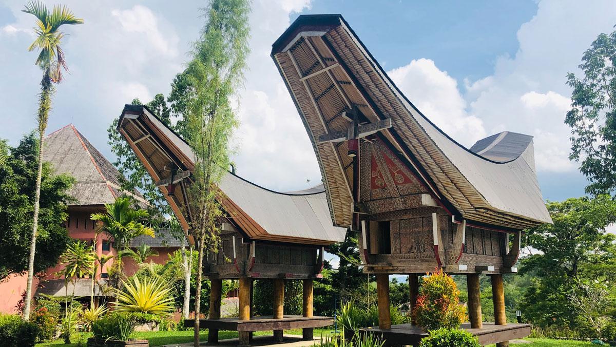 Casas tradicionales en la isla de Sulawesi, en Indonesia.