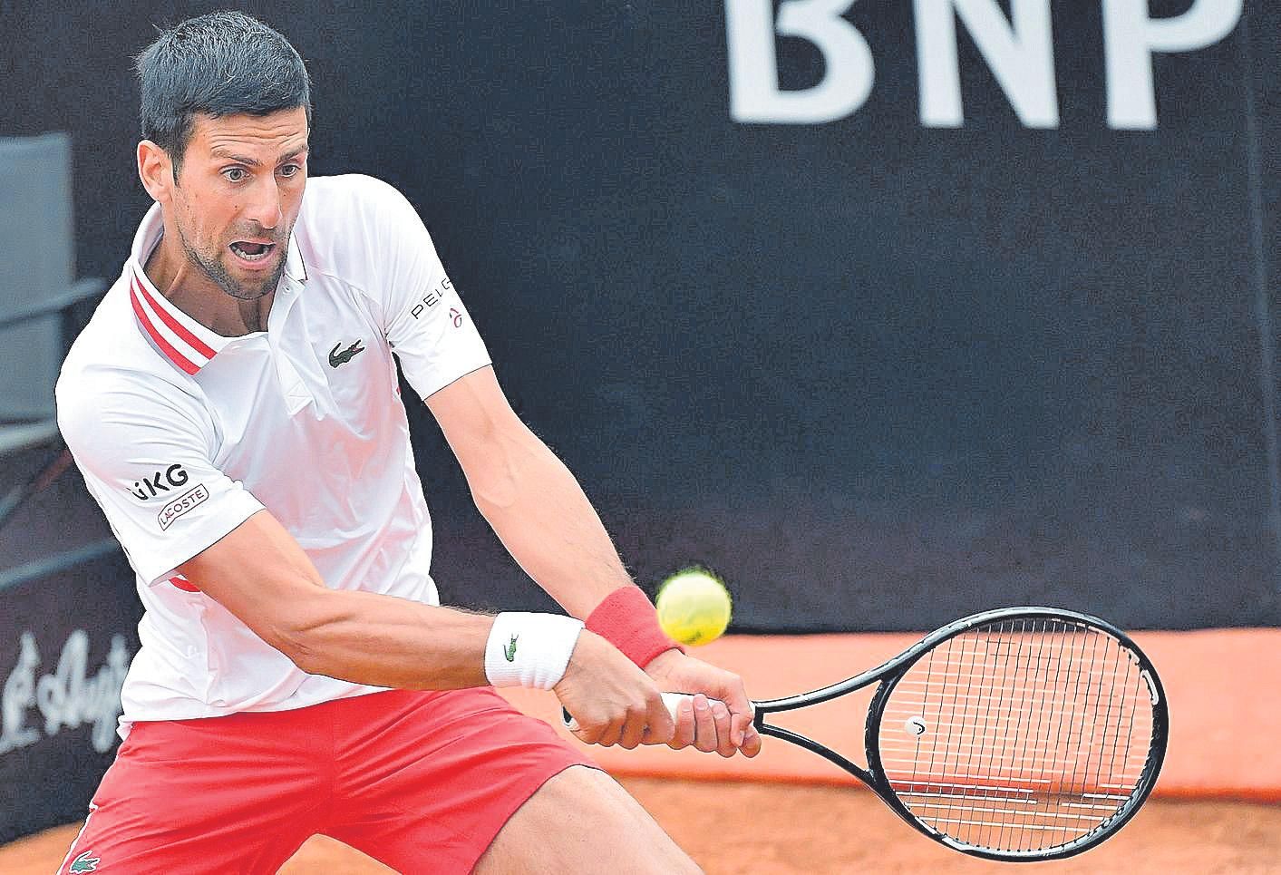 Djokovic en su partido de ayer ante Fritz.