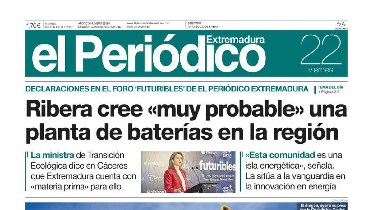Consulta la portada correspondiente al día 22 de abril del 2022