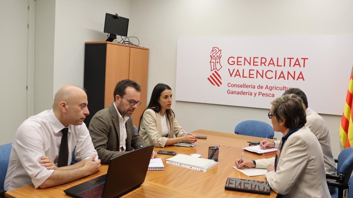 Reunión de la Federación de Caza de la Comunitat Valenciana, con su presidenta, Lorena Martínez, y la directora general de Industria, Inma Marco