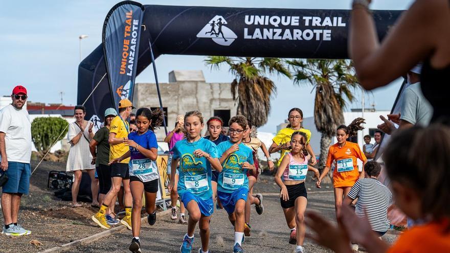 La primera Kinder Trail de Unique Trail Lanzarote by Joma reúne a medio centenar de jóvenes corredores