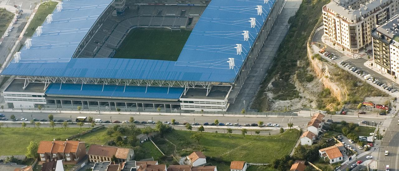 Vista aérea del estadio Carlos Tartiere.