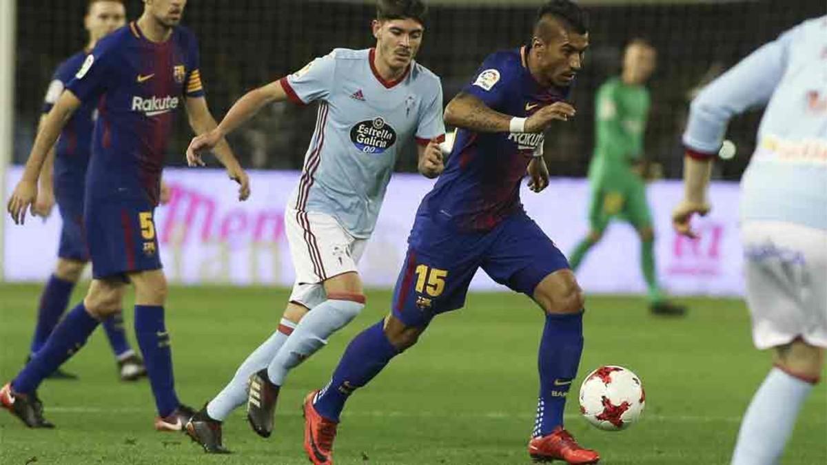 Paulinho fue de los pocos titulares del Barça en Balaídos